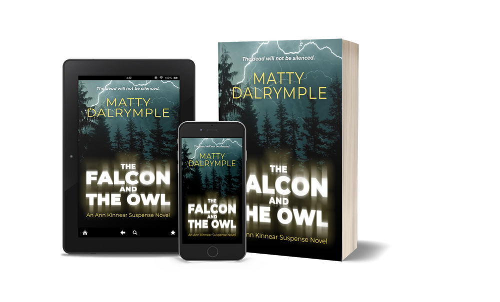 The Falcon and the Owl shown in ebook, print, and audiobook formats