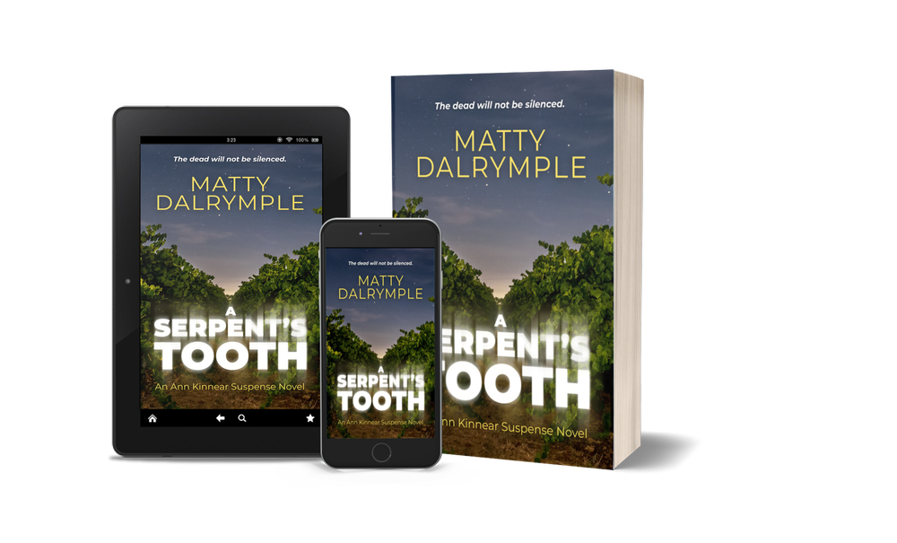 A Serpent’s Tooth shown in ebook, print, and audiobook formats