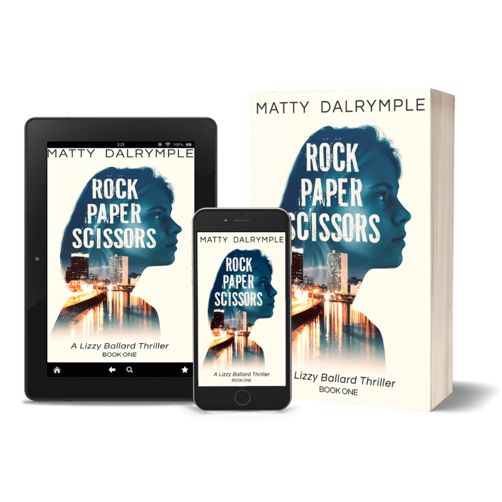 Rock Paper Scissors shown in ebook, print, and audiobook formats