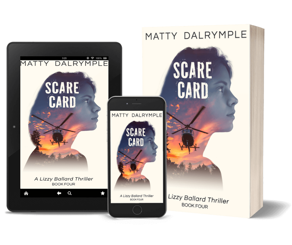 Scare Card shown in ebook, print, and audiobook formats